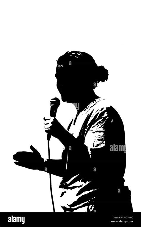 silhouette of a female singer in black and white Stock Photo: 4603755 ...