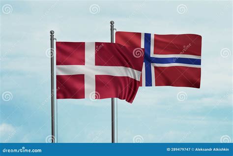 Norway and Denmark flag stock image. Image of flapping - 289479747