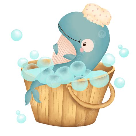 Watercolor Whale In A Bathtub, Watercolor, Blue Whale, Bathtub PNG ...