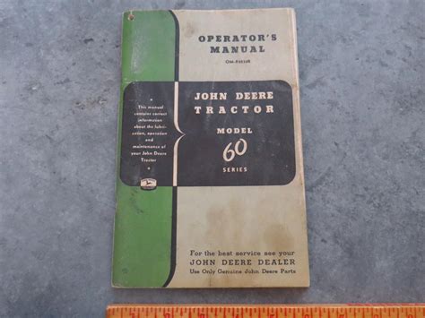 original John Deere 60 Tractor Owner Operator's Manual 1955 | #1811248482