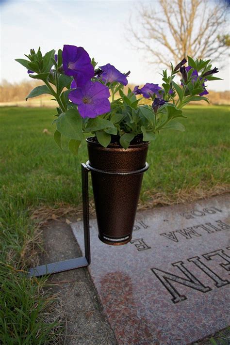 Installing Grave Vases and Grave Cones | Flower display, Memorial vase flowers, Memorial flowers