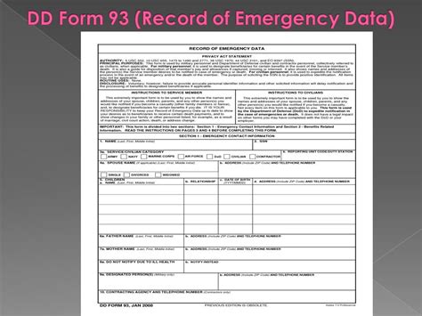 How to complete DD Form 93 for Soldiers - ppt video online download