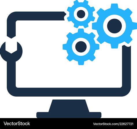 Gear computer logo icon design Royalty Free Vector Image