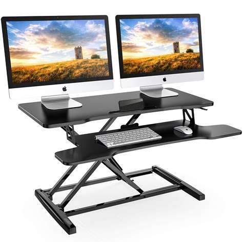 FITUEYES Height Adjustable Standing Desk 32” Wide Sit to Stand ...