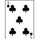 Five of Clubs funky playing card vector graphics | Free SVG