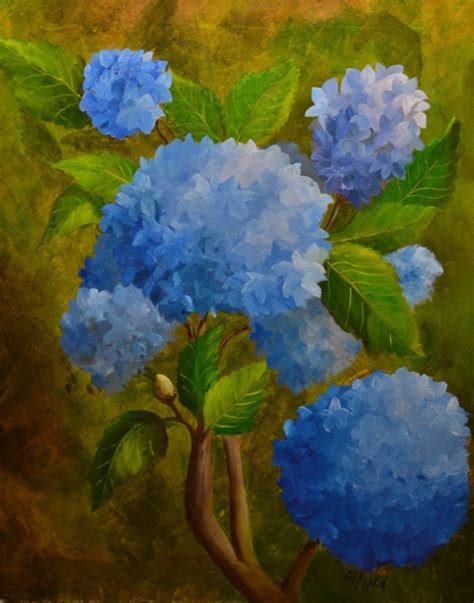 Blue Hydrangea Painting at PaintingValley.com | Explore collection of ...