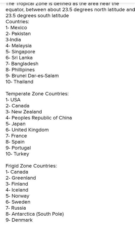 Which country is their in torrid zone temperet zone and in frigid zone ...