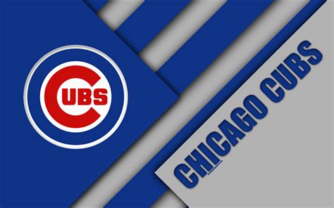 Download wallpapers Chicago Cubs, MLB, 4k, gray blue abstraction, logo ...