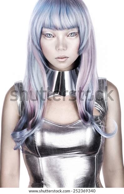 Alien Woman Silver Futuristic Costume Stock Photo (Edit Now) 252369340