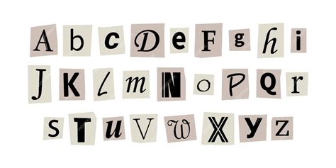 Premium Vector | Vector ransom font Letters cutouts from newspaper Character set Criminal ...