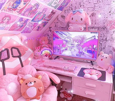 kawaii girl game station in 2021 | Video game room design, Games room inspiration, Kawaii room