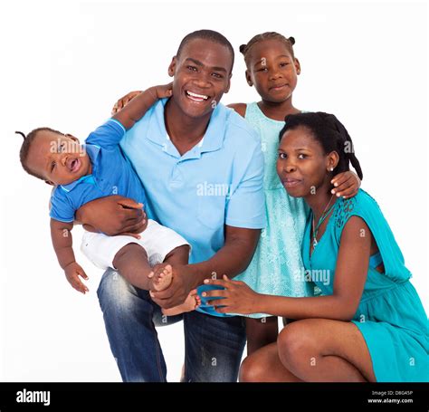 happy afro American family isolated on white Stock Photo - Alamy