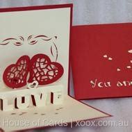 Two Moving Hearts Pop Up Greeting Card http://www.xoox.com.au/ | Cards, Greeting cards, Thank ...
