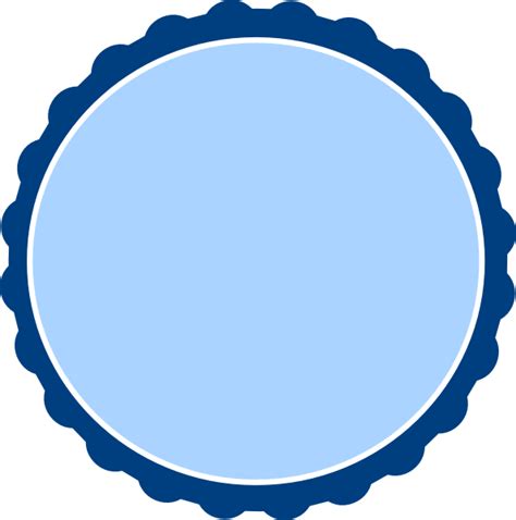 Navy Banded Blue Scalloped Circle Clip Art at Clker.com - vector clip art online, royalty free ...