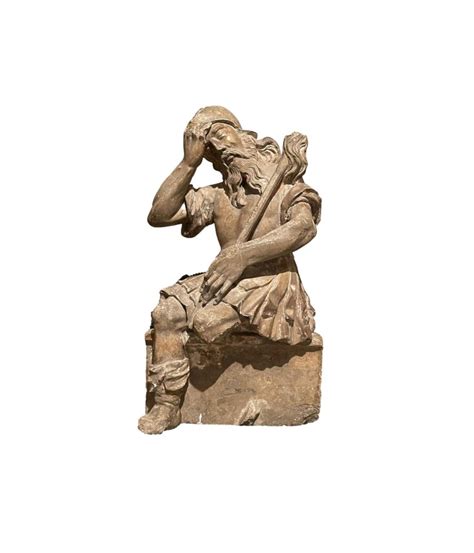 Renaissance limestone sculpture of a sleeping soldier - Ref.101506