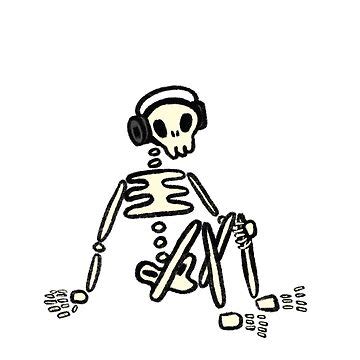 "Music skeleton" Sticker for Sale by tuppaware-art | Redbubble