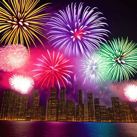 Happy New Year's Eve Rainbow Fireworks · Creative Fabrica