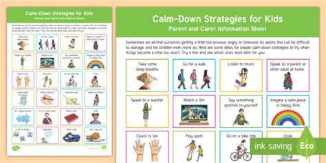 Calming Strategies Printable Poster - Primary Resources