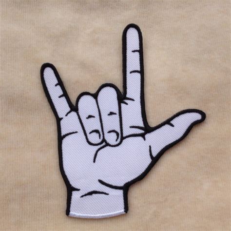 I Love You Hand Symbol Iron on Patch - Etsy | Hand symbols, Patches ...