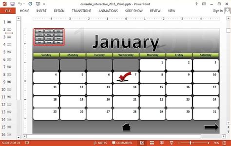 Interactive 2015 Calendar Template For PowerPoint