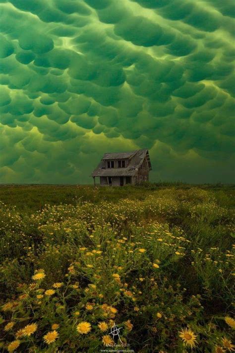 🔥 Green Mammatus Clouds, which usually precede a tornado. : r/NatureIsFuckingLit