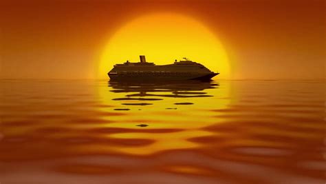 cruise ship on sunset background loopable Stock Footage Video (100% Royalty-free) 1016506729 ...