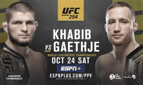 Khabib Vs Gaethje Fight Card