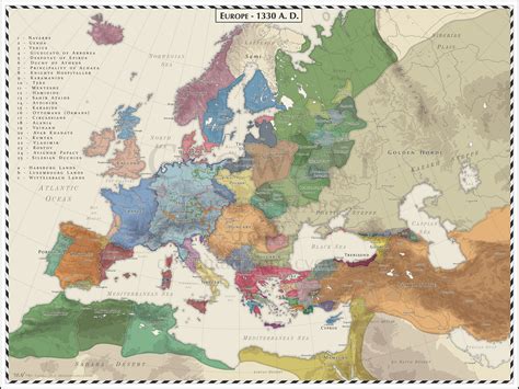 Europe 1330 AD by Cyowari on DeviantArt