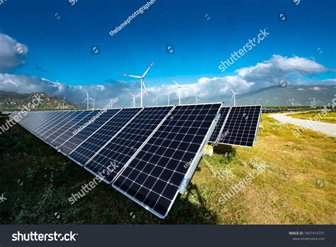 Solar Panels Farm Under Sky Blue Stock Photo 1897415731 | Shutterstock