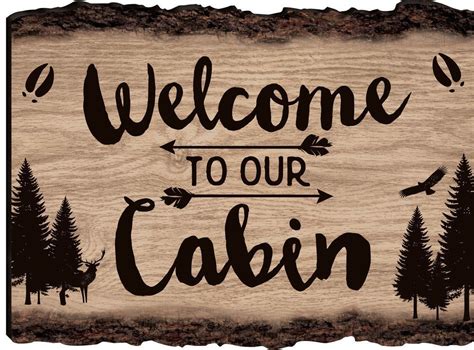 Welcome to our Cabin Bark Sign | Welcome to our cabin, Wood bark, Wood burning crafts