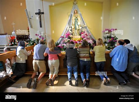 Europe Bosnia and Herzegovina Medjugorje Marian Shrine Church Interior of the Church of St ...