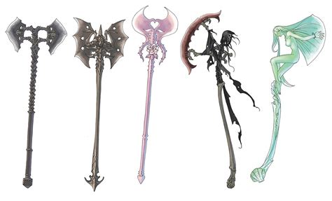 Several battle axes illustration, fantasy art, weapon, fantasy weapon ...