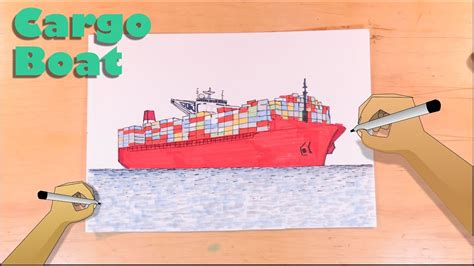 Cargo Boat Drawing