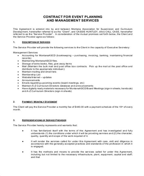 Event Management Contract Template