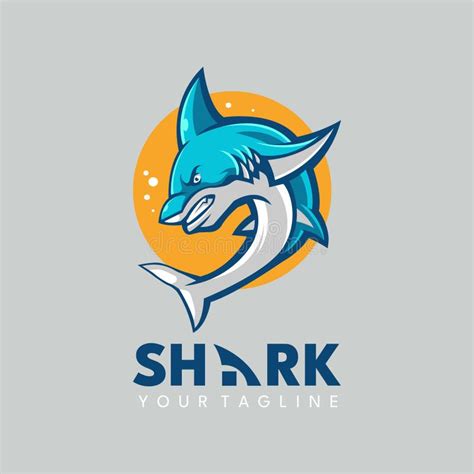 Angry Shark Logo stock vector. Illustration of blue - 272056059