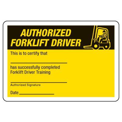 Forklift Certification Card - Wallet Size | Seton Canada