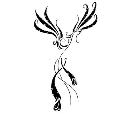 Small elegant black-ink phoenix silhouette tattoo design - Tattooimages.biz