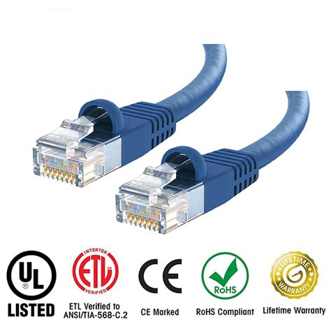 Huetron™ Cat 6 Ethernet Cable Cat6 Snagless Patch 25 Feet - Computer ...