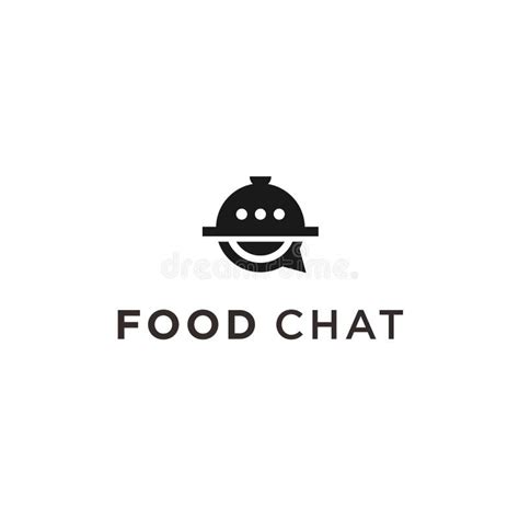 Chat Food Logo Design Vector Illustration Stock Vector - Illustration ...