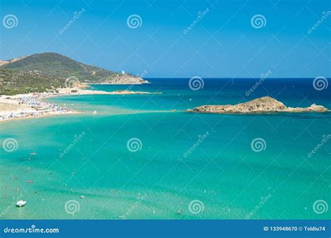 Panorama of Chia Coast, Sardinia, Italy Stock Photo - Image of pristine ...