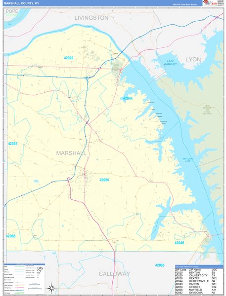 Marshall County, KY Zip Code Wall Map Basic Style by MarketMAPS - MapSales