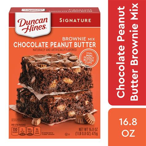 Duncan Hines Signature Chocolate Peanut Butter Brownie Mix, 16.8 OZ ...