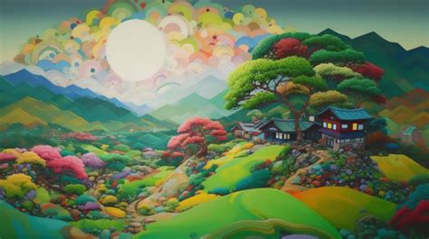 A Colorful Cottage Rolling Hills - Colorscapes Gallery - Digital Art ...