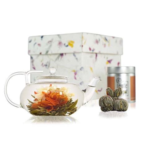 Lotus Flowering Tea Gift Set With Glass Teapot By The Exotic Teapot ...