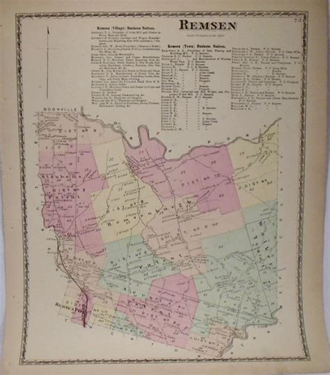 Map of Remsen, New York by BEERS, D. G.: (1874) | Yesterday's Gallery, ABAA