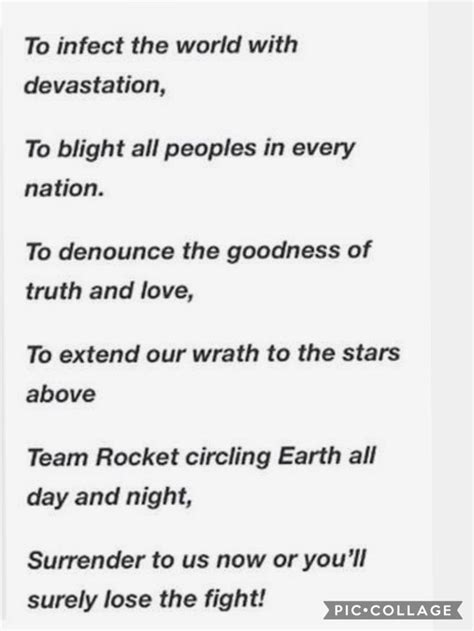 Actual team rocket motto | Team rocket, Rocket, Wrath