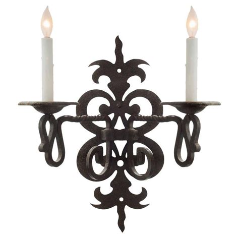 Early 19th Century French Hand-Wrought Iron Sconces | Iron sconce, Sconces, Wrought iron