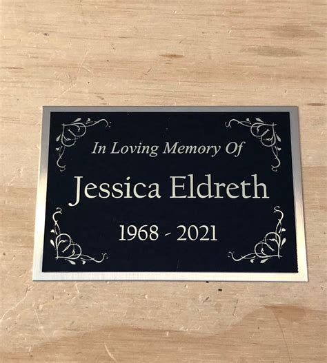 Custom Engraved Name Plate Cremation Urn HEART BOARDER Memorial Urn Tag ...