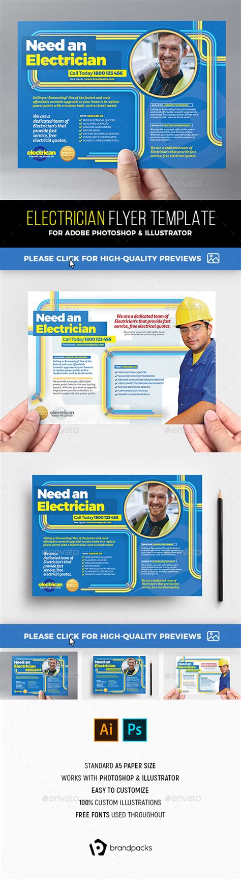 Electrician Flyer Template by BrandPacks | GraphicRiver