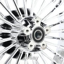 21x3.5 16x3.5 Fat Spokes Tubeless Wheels Chrome For Harley Dyna ...